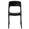 Fabulaxe Modern Plastic Outdoor Dining Chair with Open Curved Back, Black QI004227.BK - alternate 5